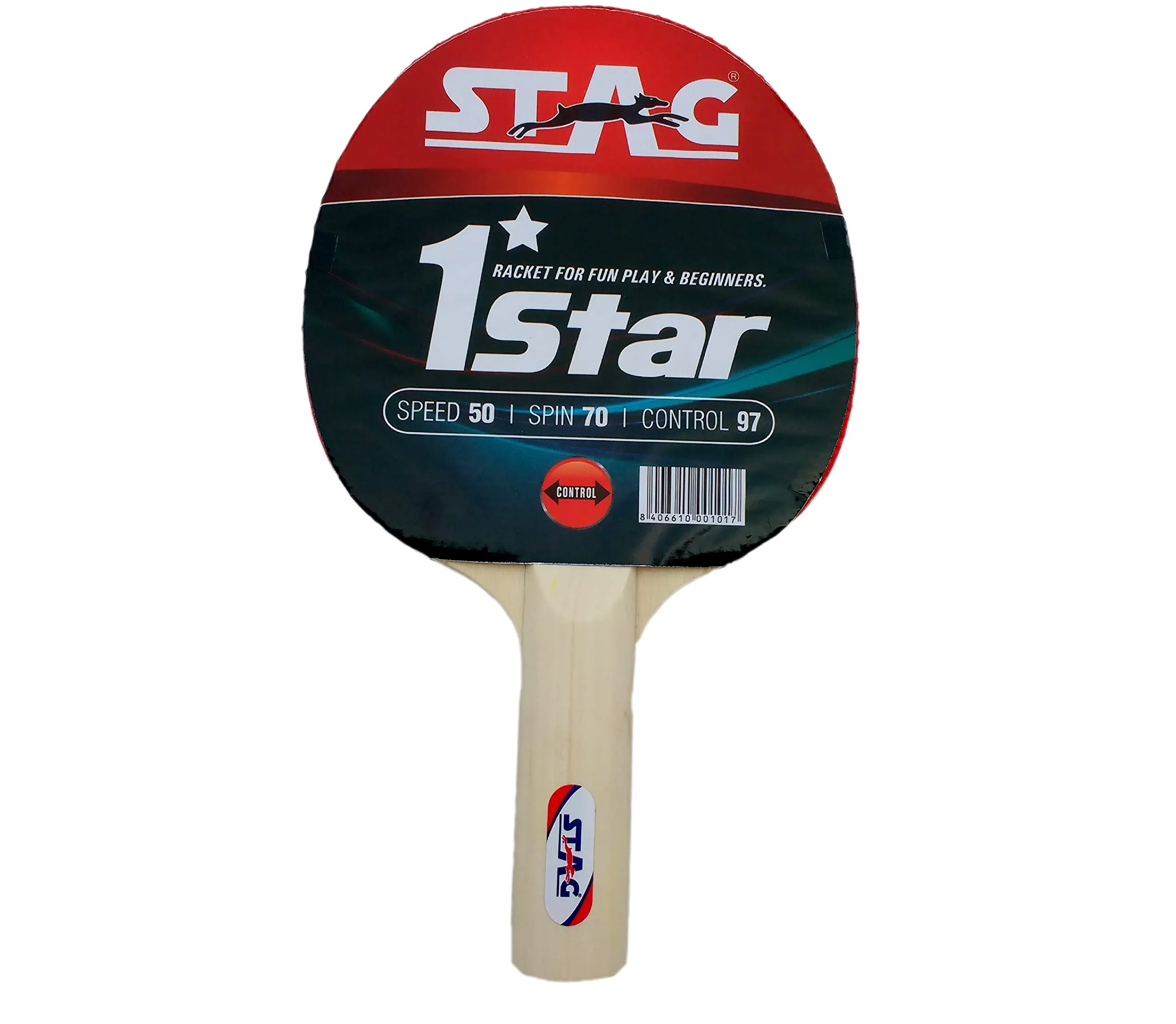 1 Star Table Tennis Racquet | 148 grams | Beginner | ITTF Approved Rubber | Multicolor Material: Wood