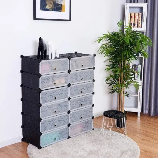 12 Cubes Portable Shoe Rack