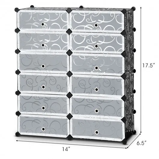 12 Cubes Portable Shoe Rack