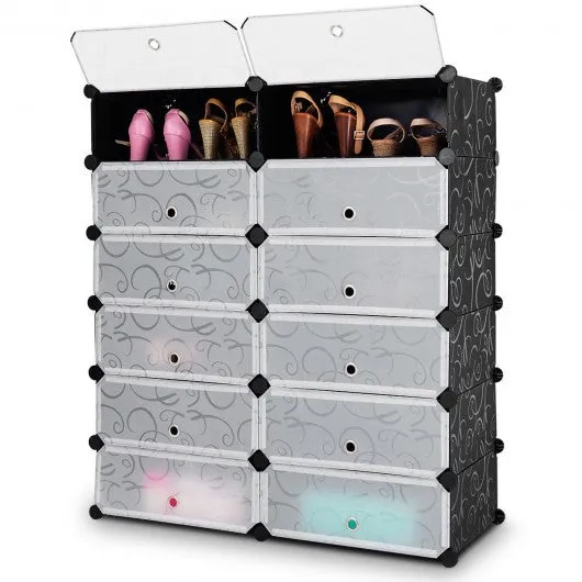 12 Cubes Portable Shoe Rack