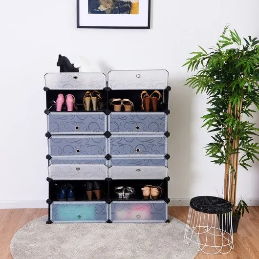 12 Cubes Portable Shoe Rack