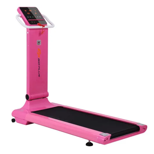 1.5HP LED Folding Exercise Fitness Running Treadmill with USB MP3-Pink