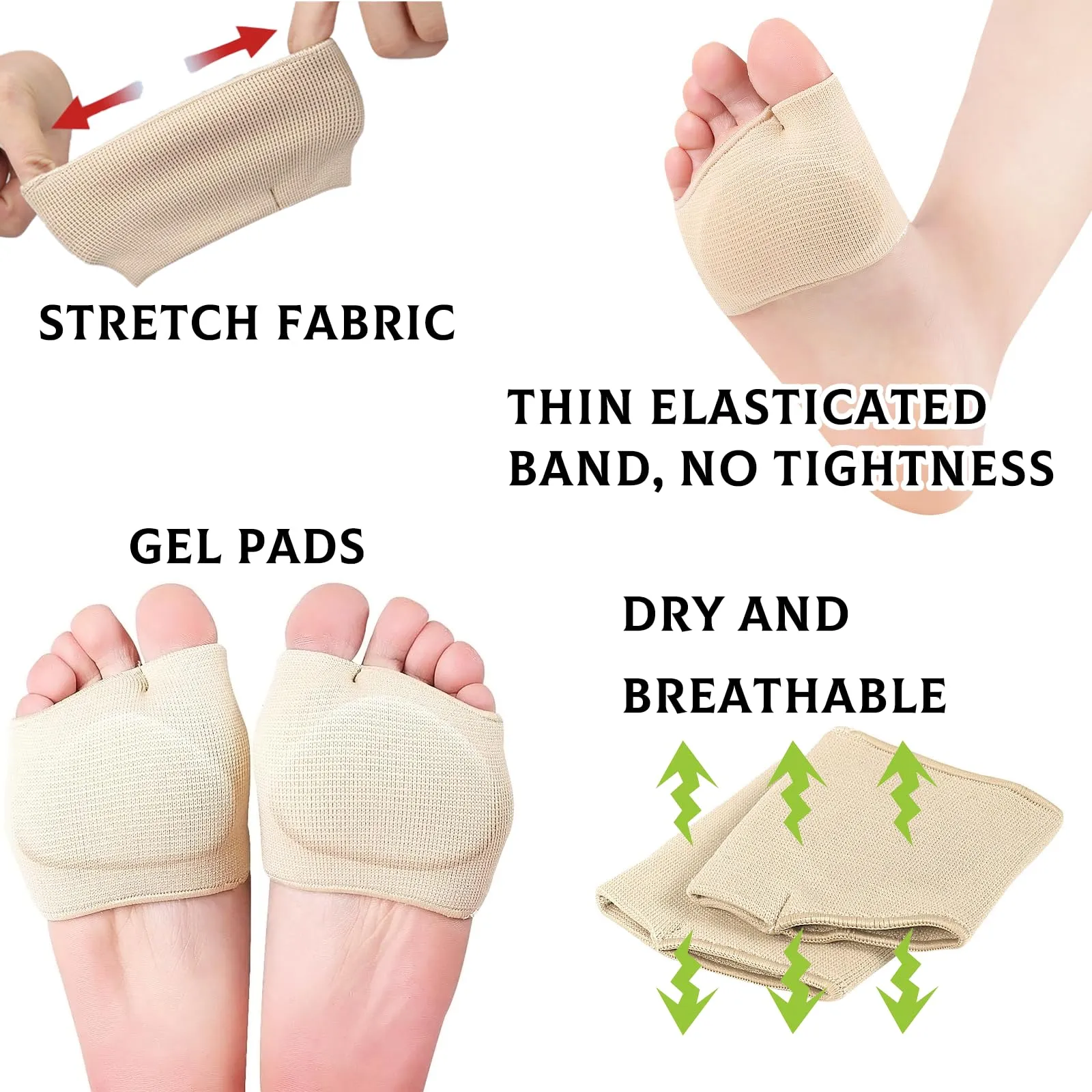 2 pairs of metatarsal pads, forefoot pads, metatarsal pads, ball pads forefoot forefoot area with gel relief from metatarsalgia and foot pain prevention and improvement of plantar fasciitis