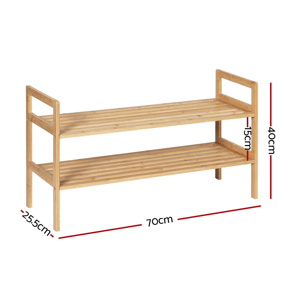 2-Tier Bamboo Shoe Rack Organizer, Holds 6 Pairs, Artiss