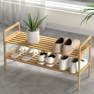 2-Tier Bamboo Shoe Rack Organizer, Holds 6 Pairs, Artiss