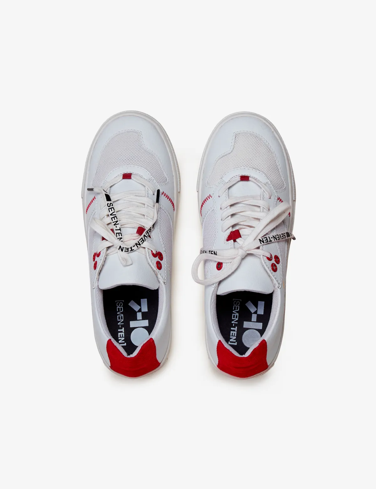 202 White Red Low-Top Sneaker