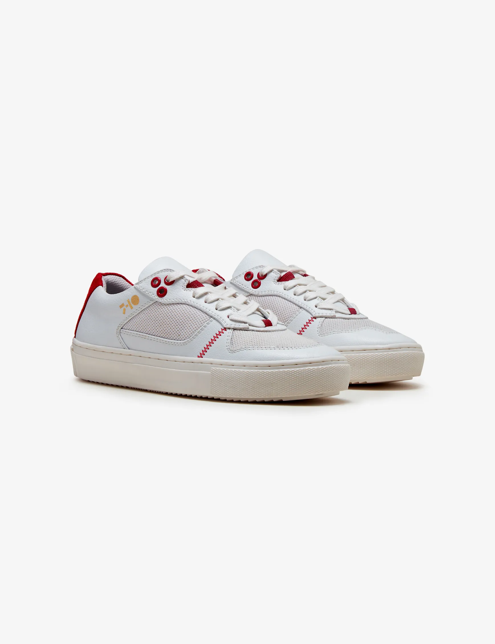 202 White Red Low-Top Sneaker