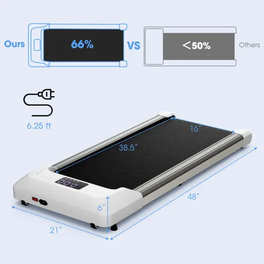 2.25 HP Walking Pad with LED Display and Remote Control-White