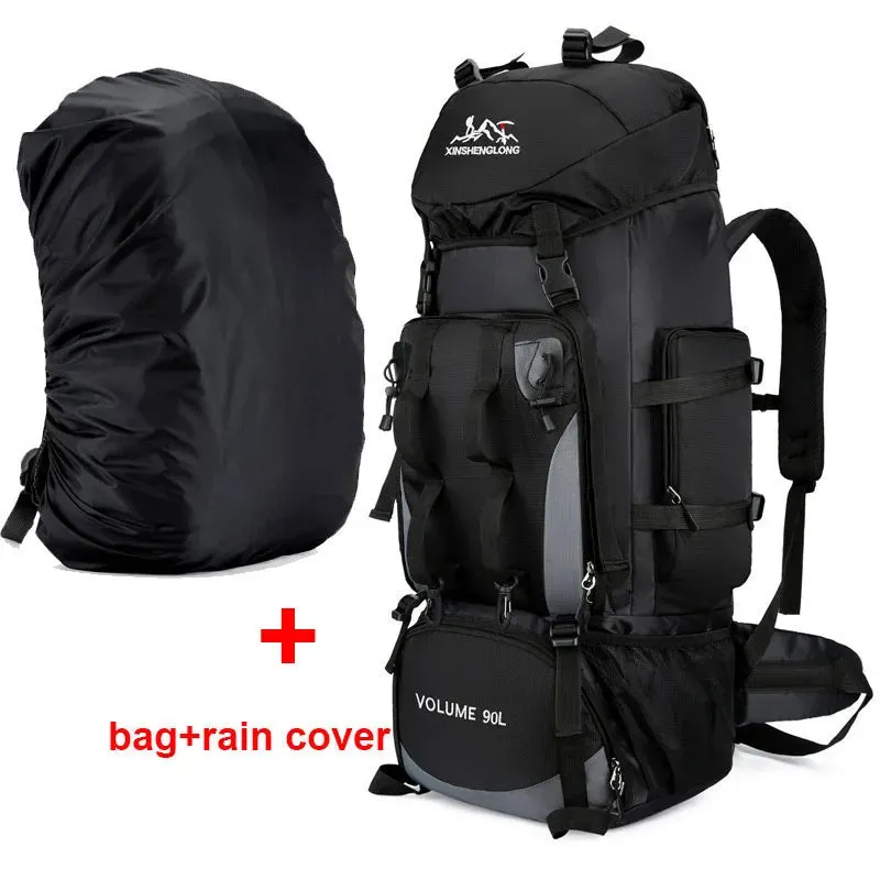 90L Waterproof Backpack Rucksack Large Capacity Sports Bag Camping Equipment