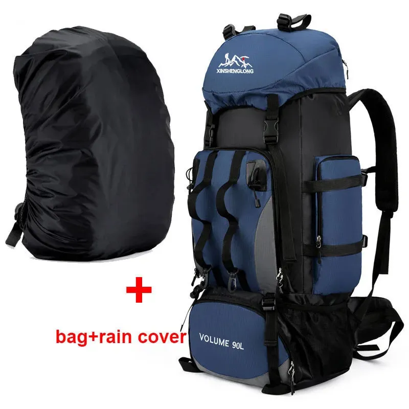 90L Waterproof Backpack Rucksack Large Capacity Sports Bag Camping Equipment