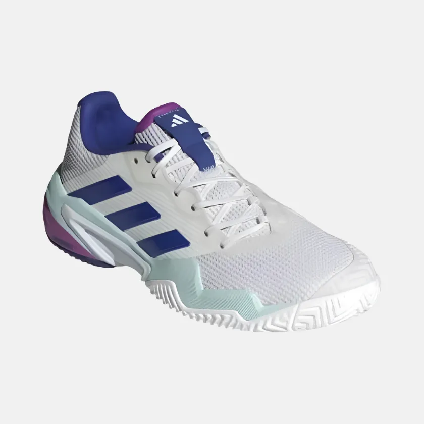 Adidas Barricade 13 Men's Tennis Shoes -Cloud White/Lucid Blue/Semi Flash Aqua