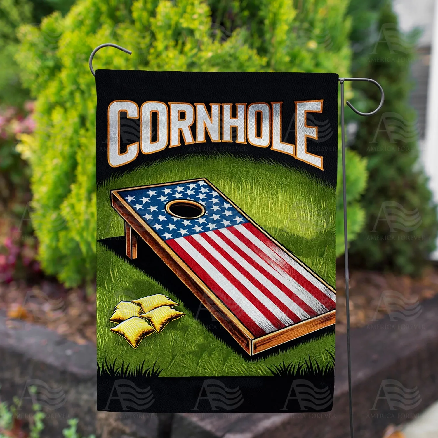 American Flag Cornhole Game Double Sided Garden Flag