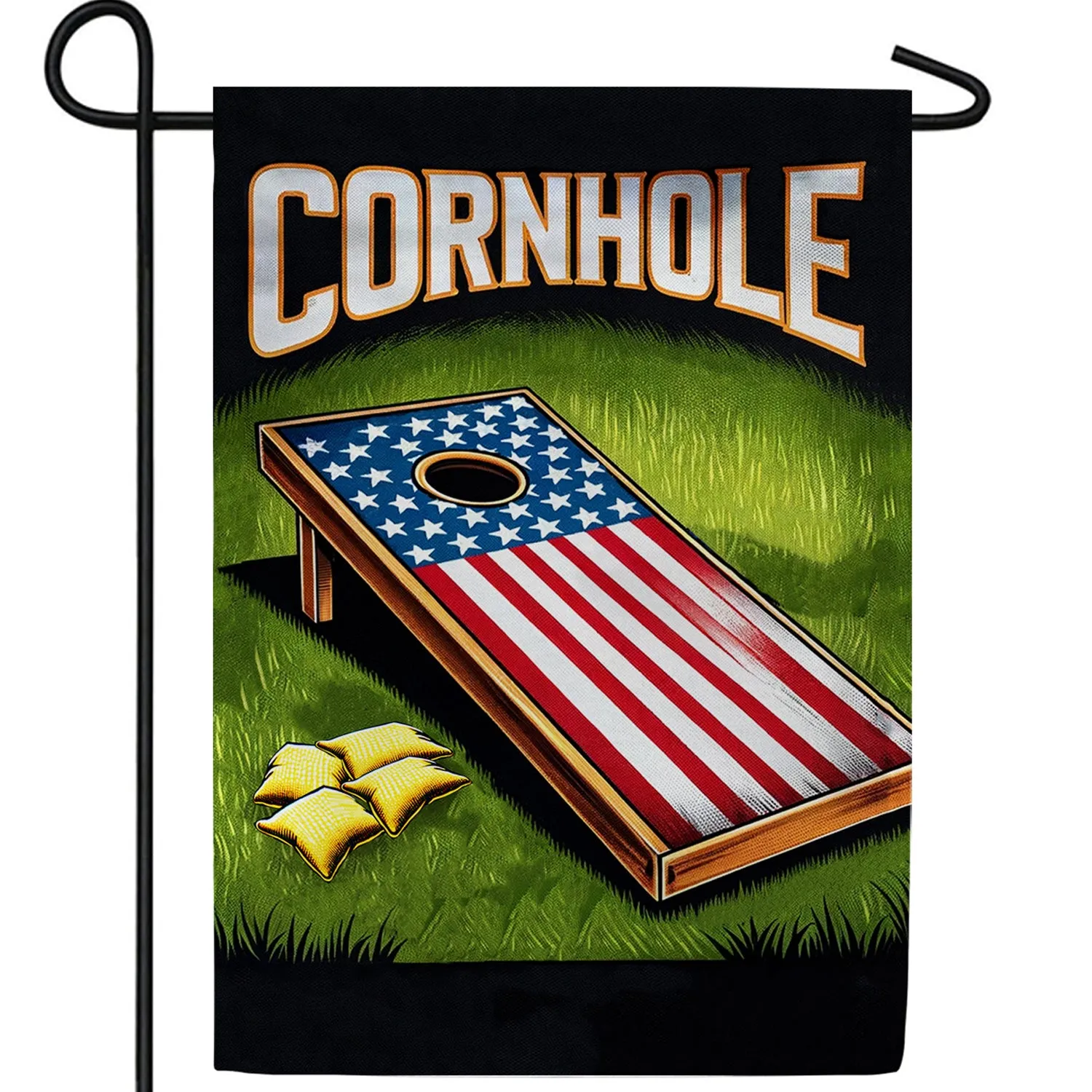 American Flag Cornhole Game Double Sided Garden Flag