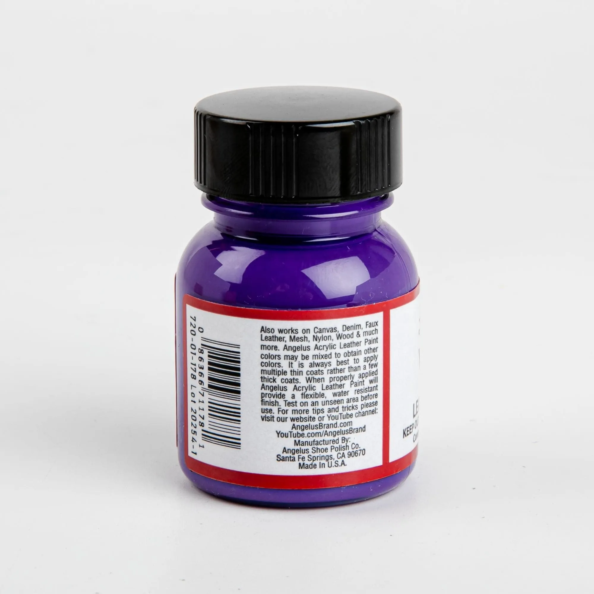 Angelus Acrylic Paint Violet #178 29Ml Use On Leather, Vinyl Or Fabric