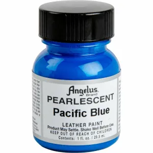 Angelus Pearlescent Acrylic Paint Pacific Blue #452 29Ml Use On Leather, Vinyl Or Fabric