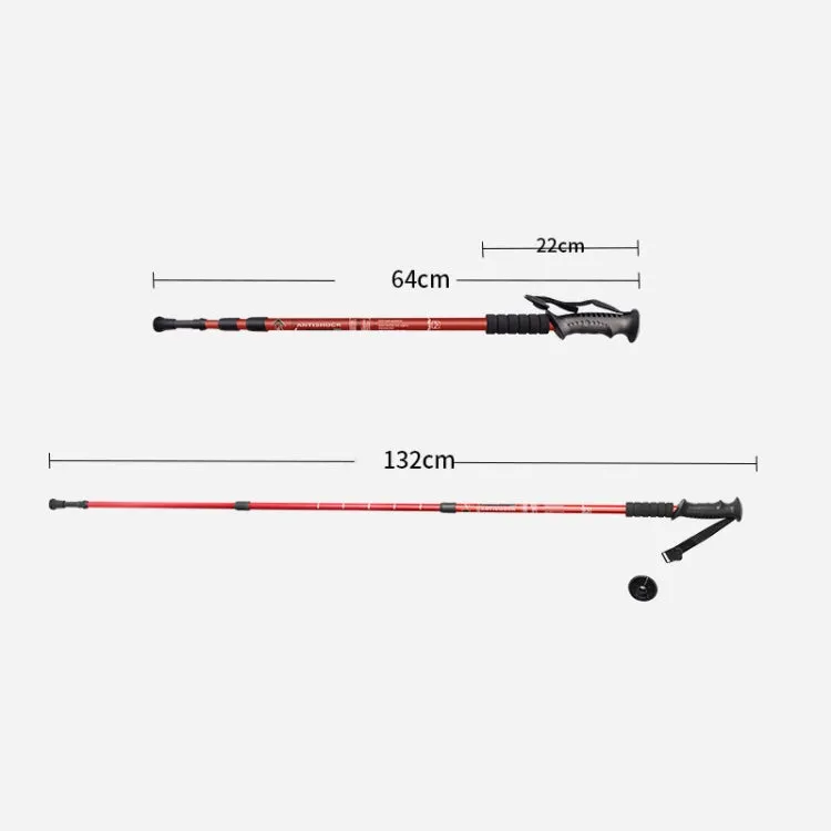 AOTU AT7553 132cm Outdoor Retractable Portable Trekking Pole (Black)