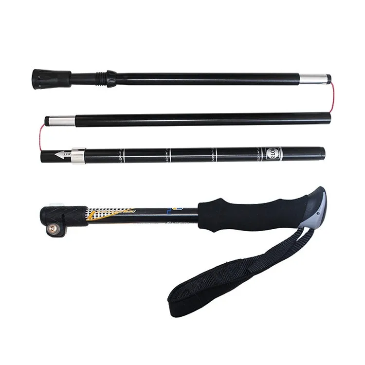 Aotu AT7558 125cm Aluminum Alloy Outdoor Camping Folding Corky Trekking Poles EVA Handle Alpenstock