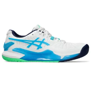 Asics Gel-Resolution 9 Men Tennis Shoes - White/Digital Aqua