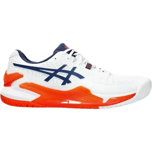 Asics Men's Gel Resolution 9 2E Tennis Shoes - White/Blue Expanse 1041A-102