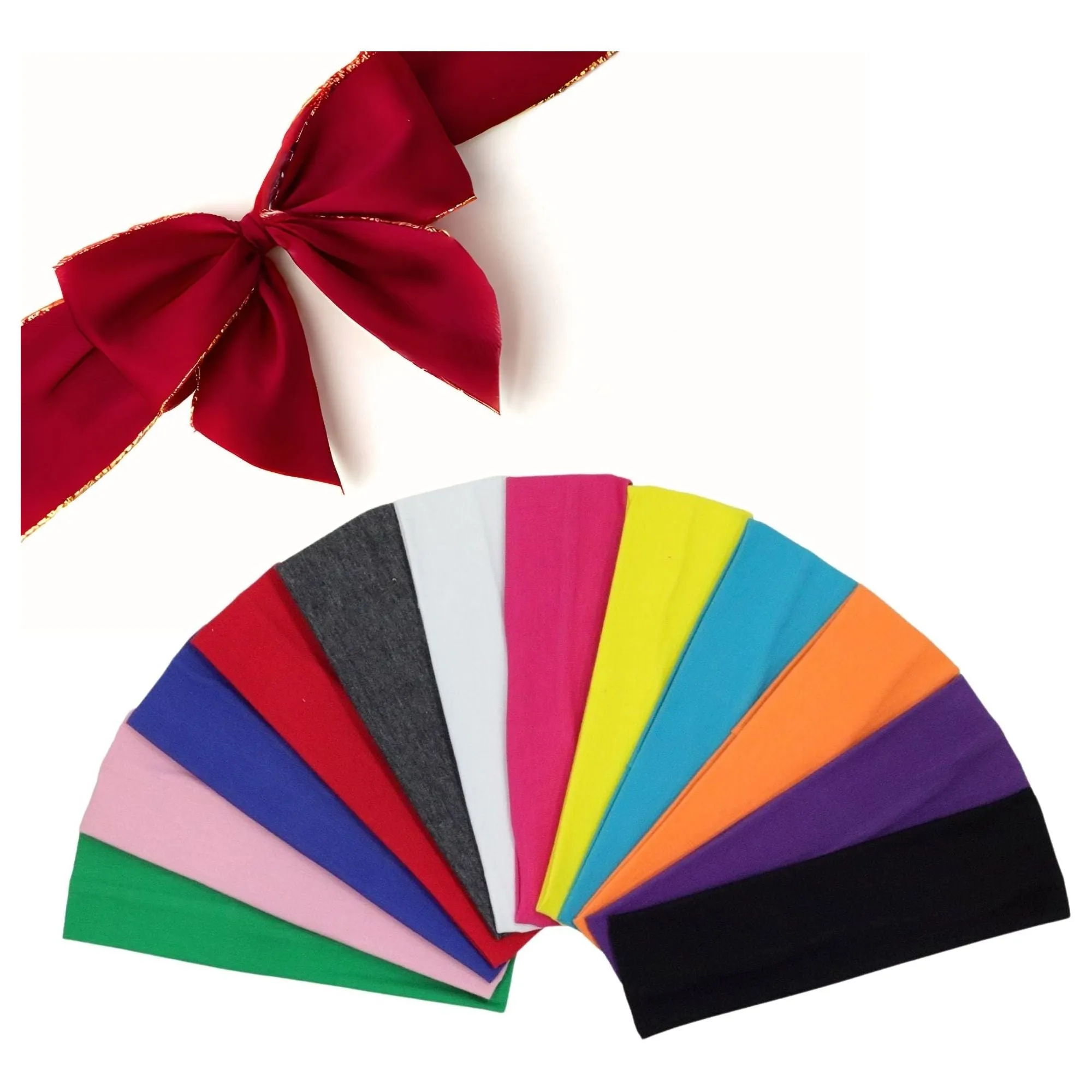 Assorted Cotton Headbands - 12 Pack