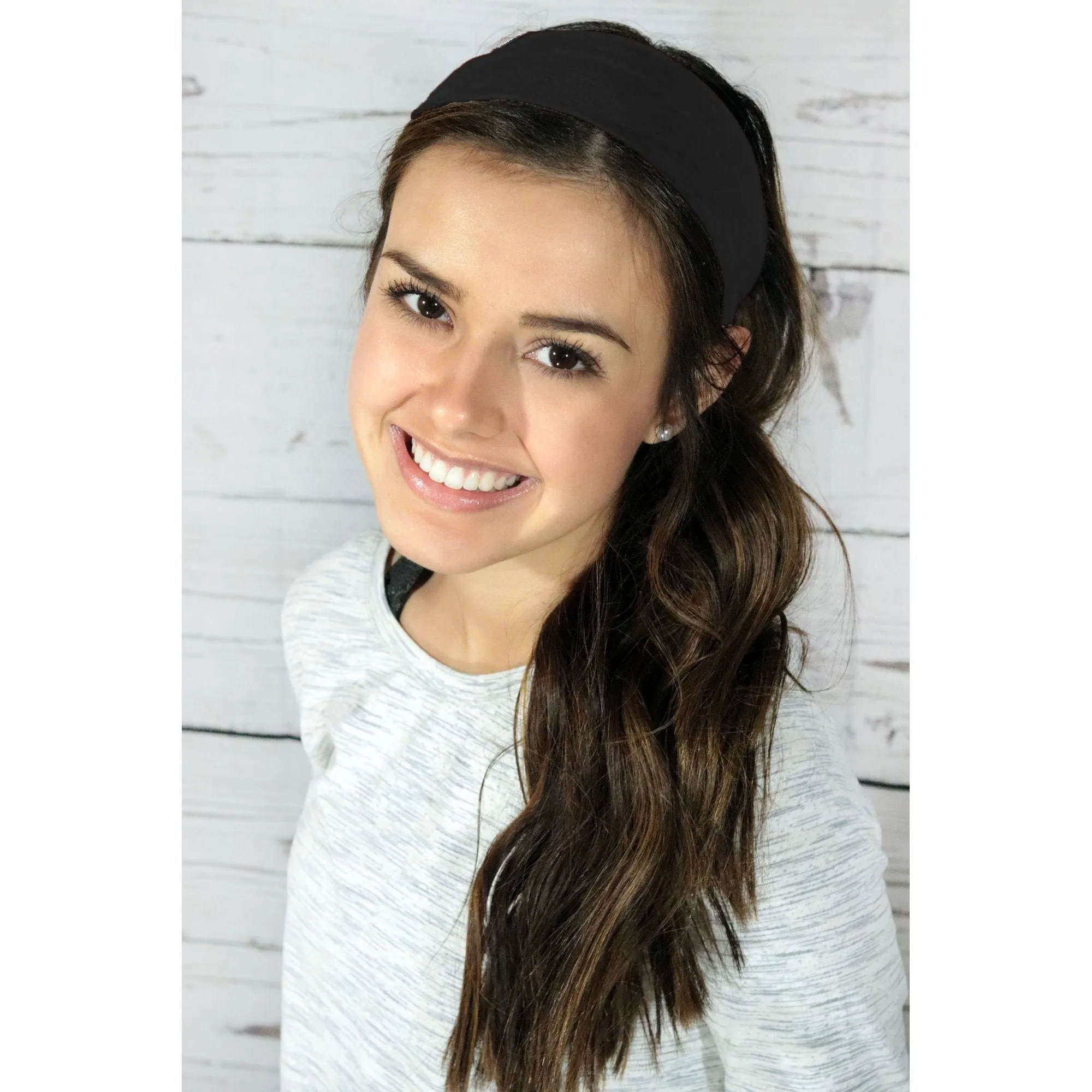 Black Ombre Cotton Headbands - 6 Pack