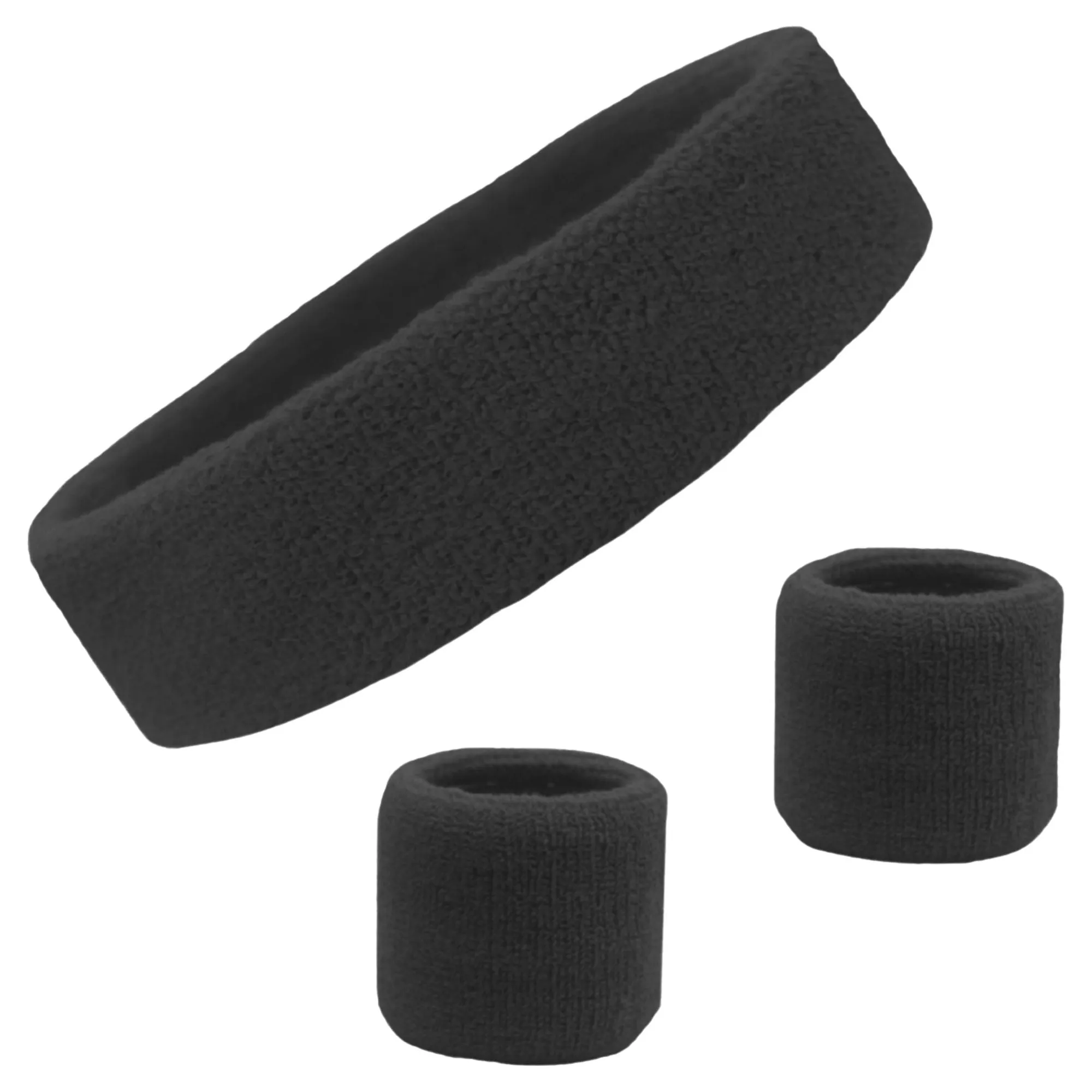 Black Sweatband Set