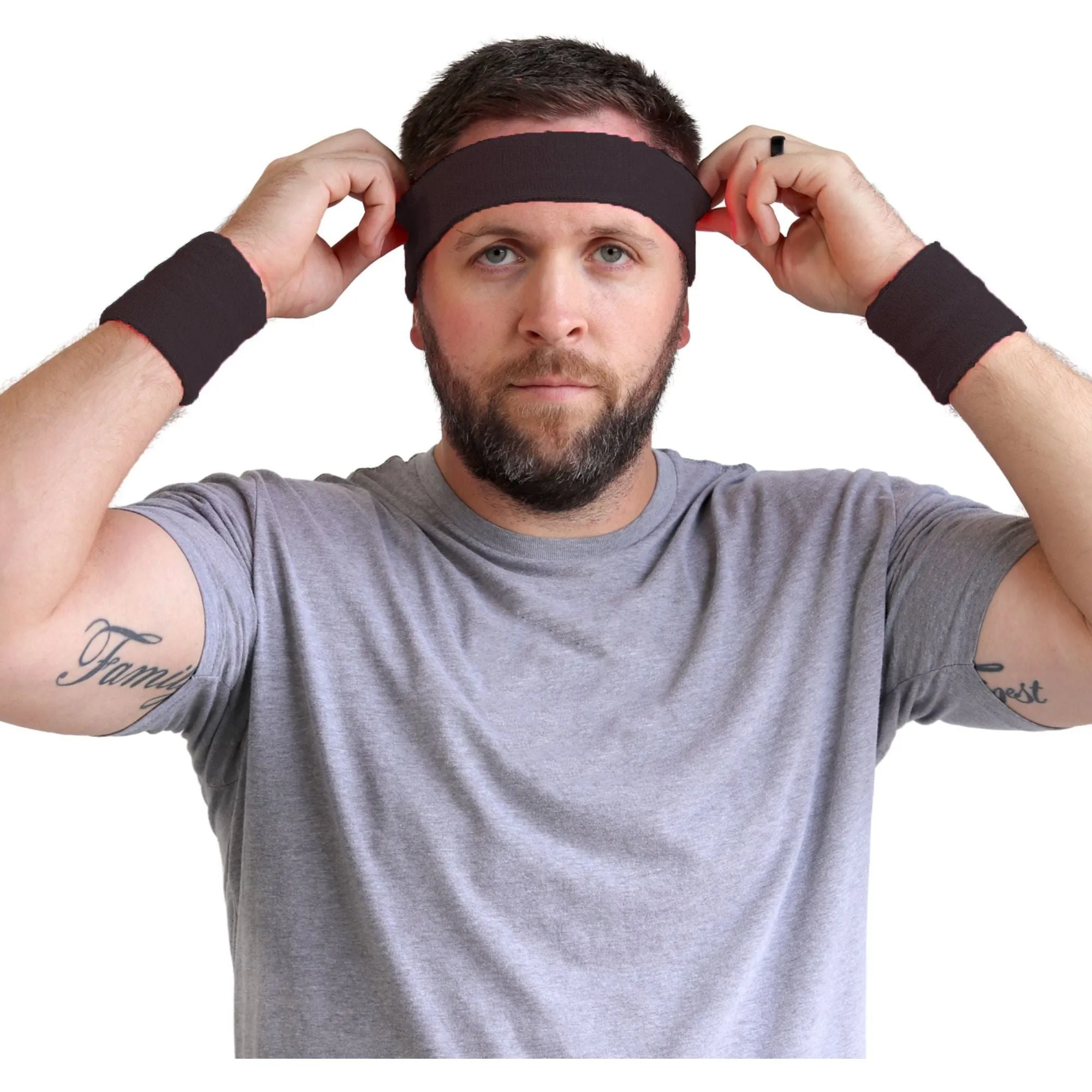 Black Sweatband Set