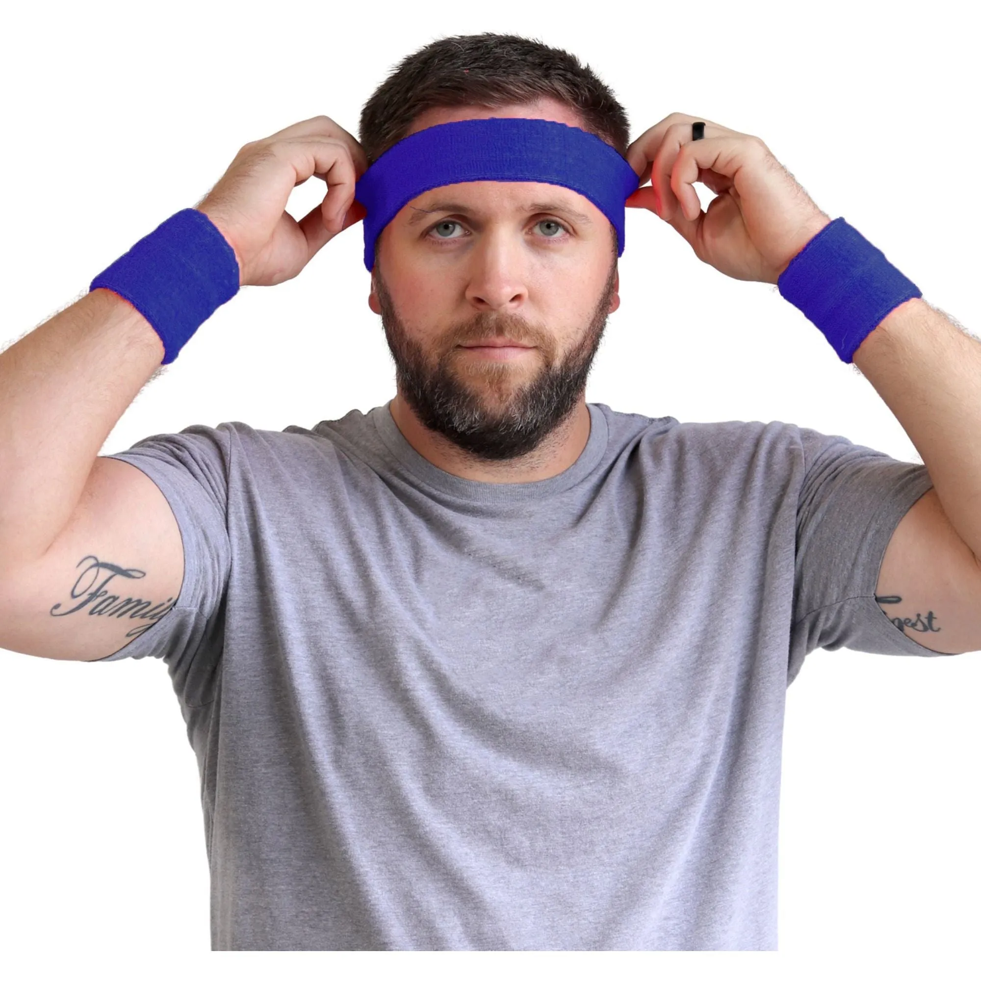 Blue Sweatband Set