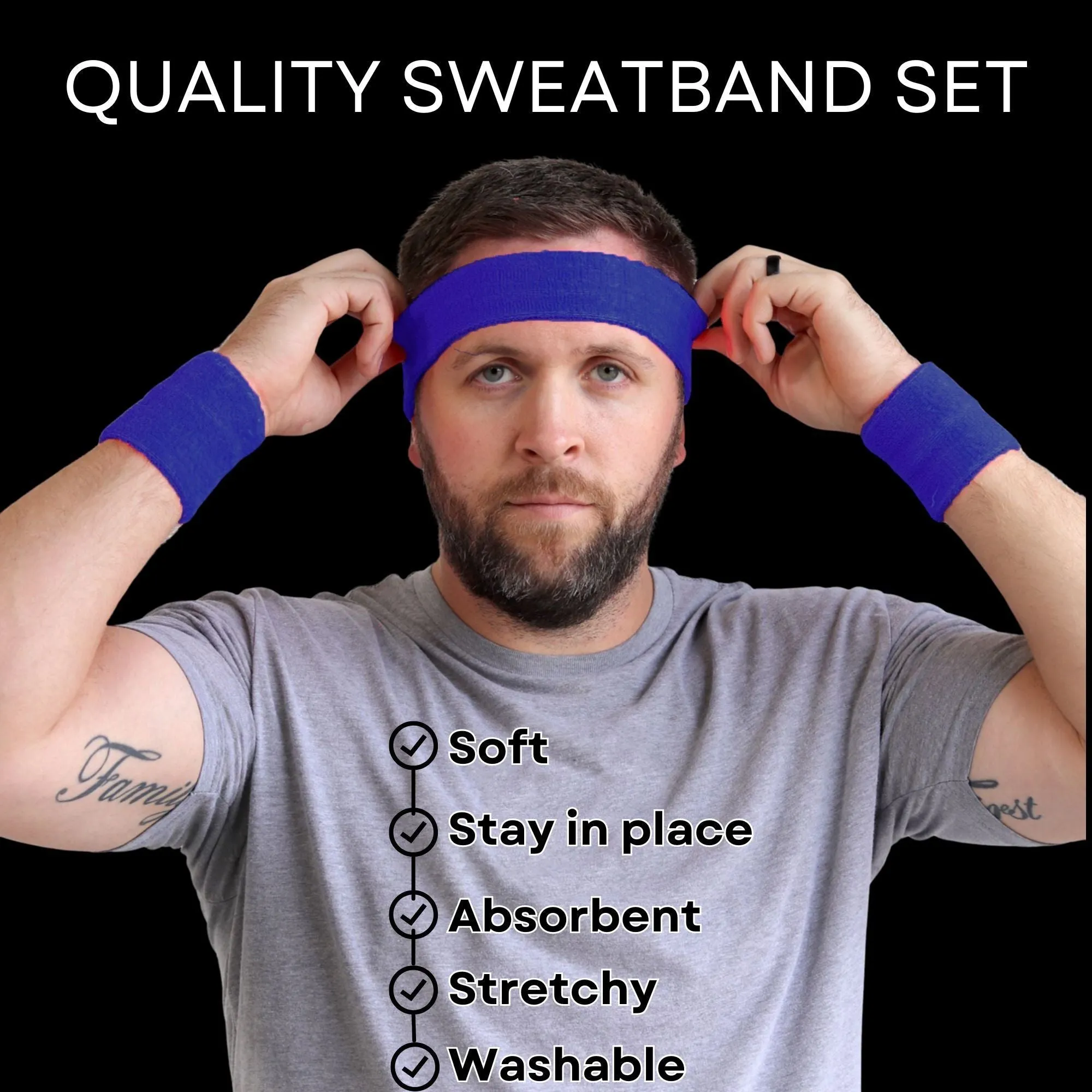 Blue Sweatband Set