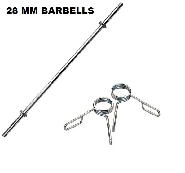 Body Maxx Weight Lifting Rod Barbell Size 5 Feet 28 MM Spring Locks