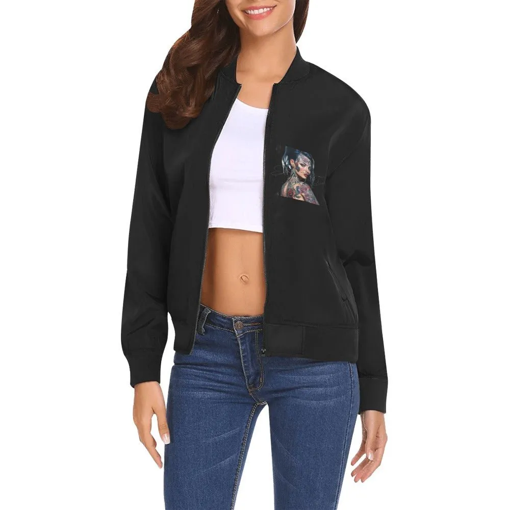 Bomber Jacket for Women Mi Vida Loca LA Art Designs