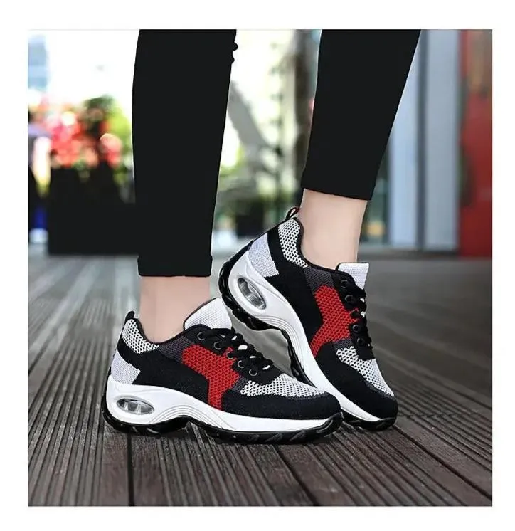 Breathable Lace-Up Platform Sport Shoes for Women