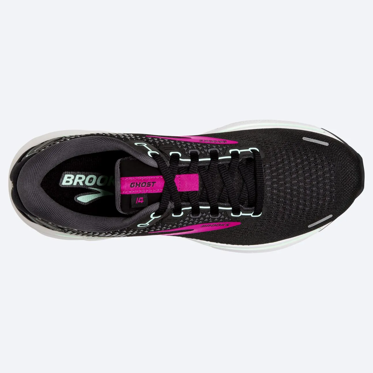 Brooks Womens Ghost 14- Black/Pink/Yucca (1203561B013)