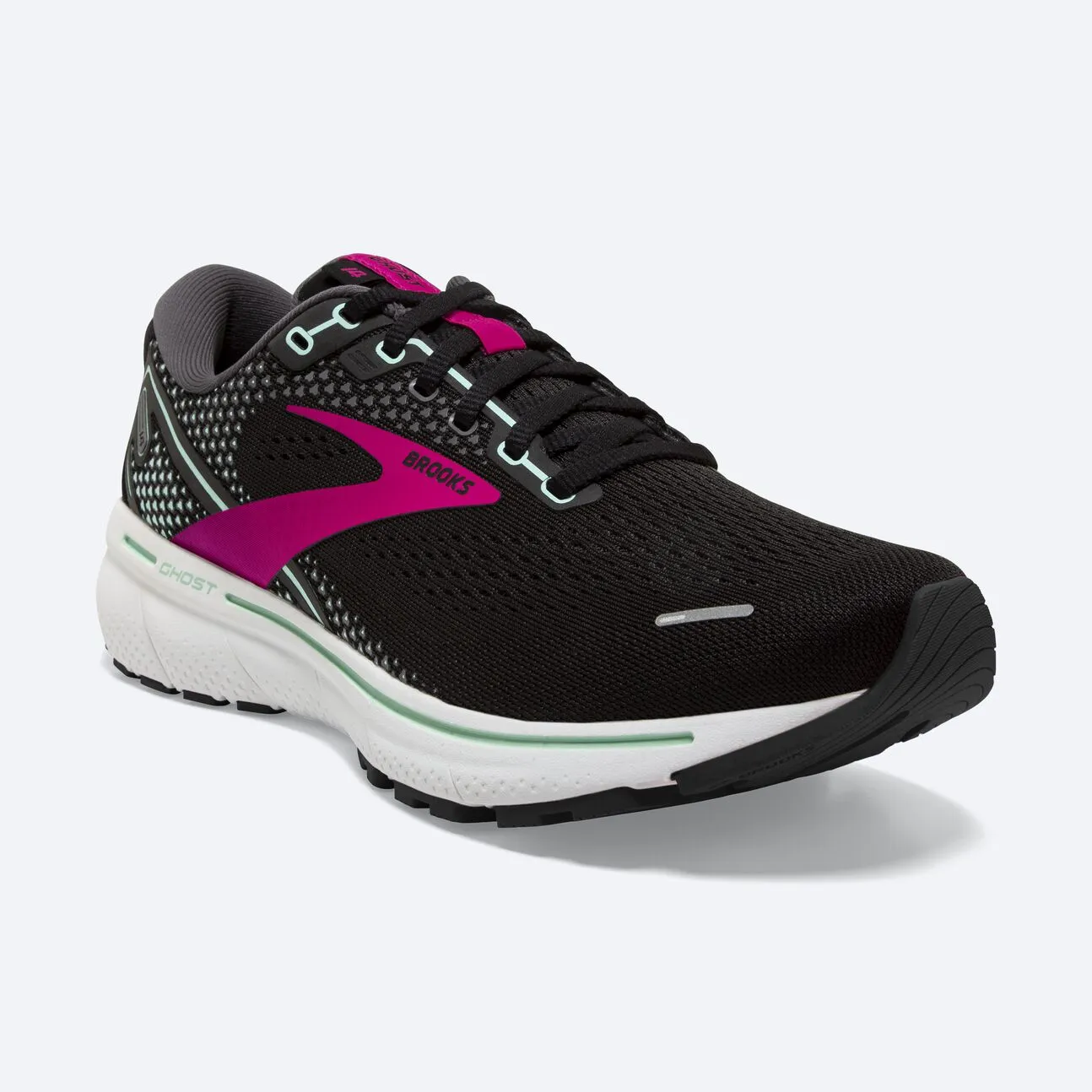 Brooks Womens Ghost 14- Black/Pink/Yucca (1203561B013)