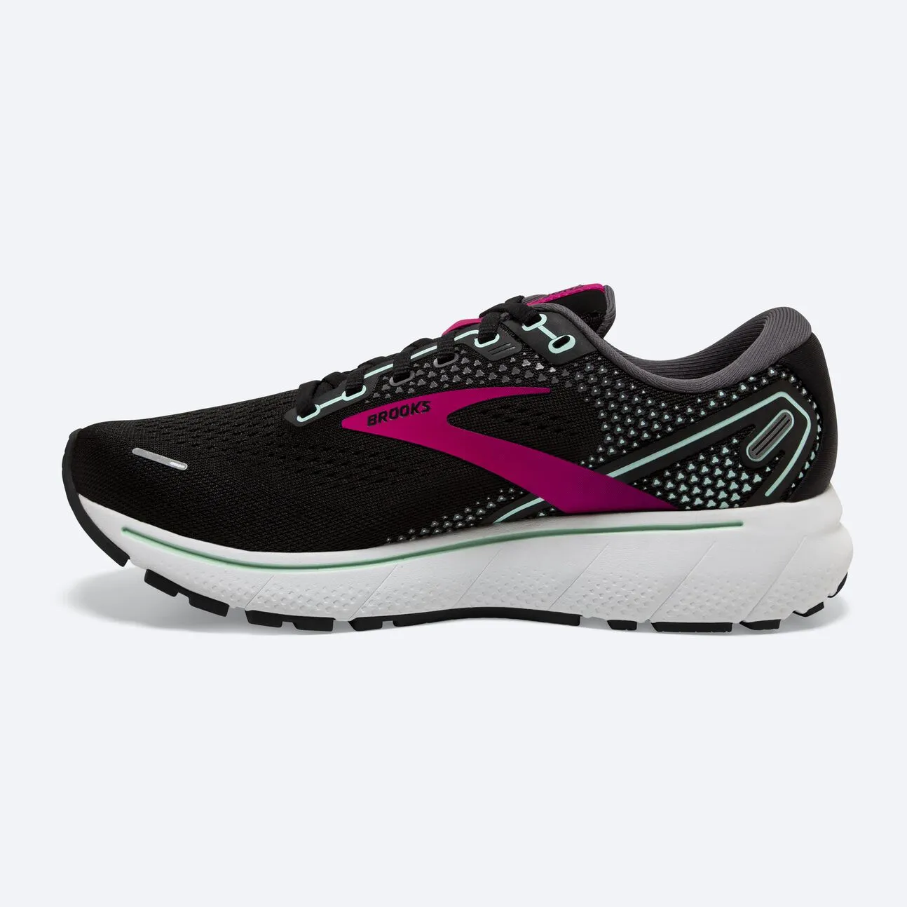 Brooks Womens Ghost 14- Black/Pink/Yucca (1203561B013)