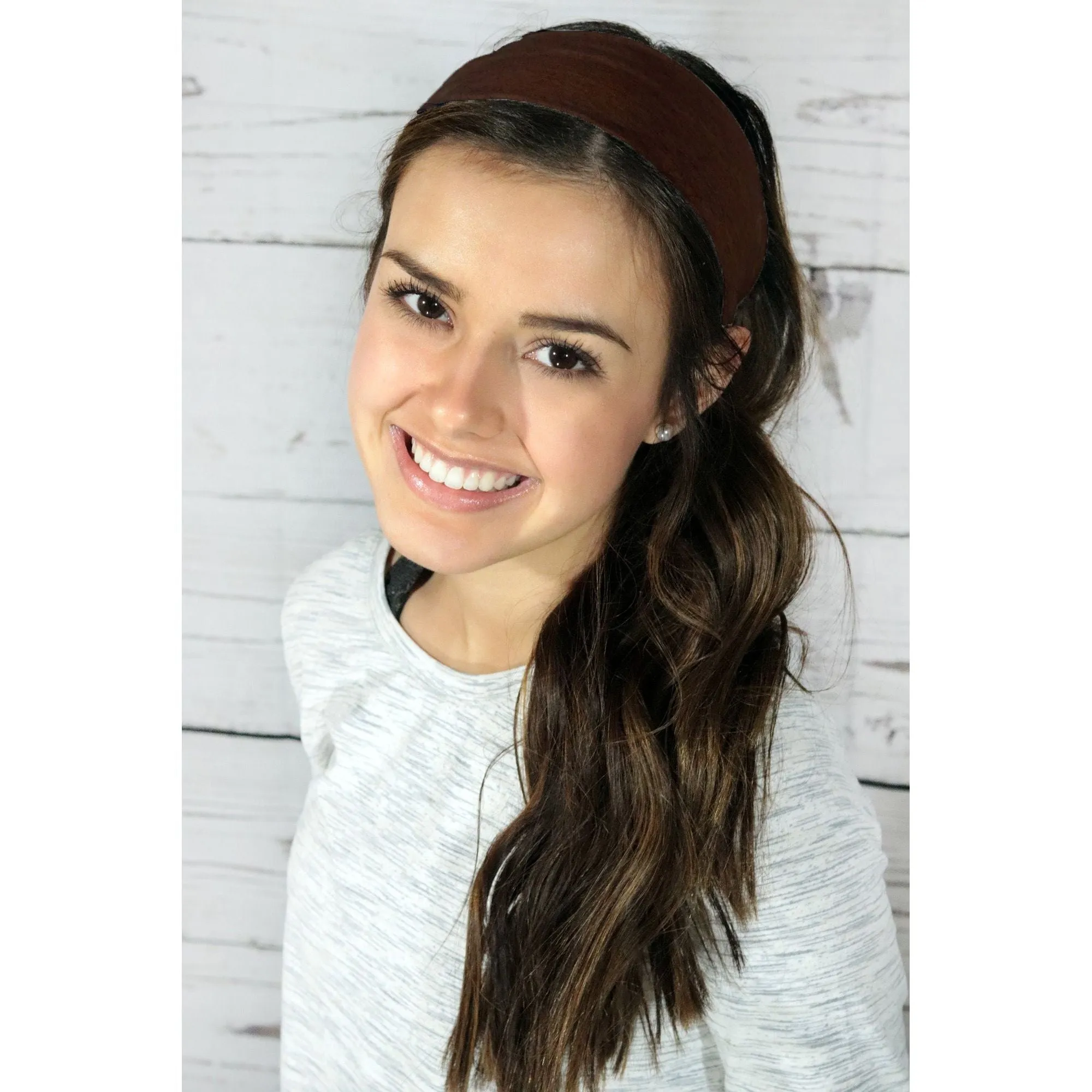 Brown Cotton Headbands - 12 Pack