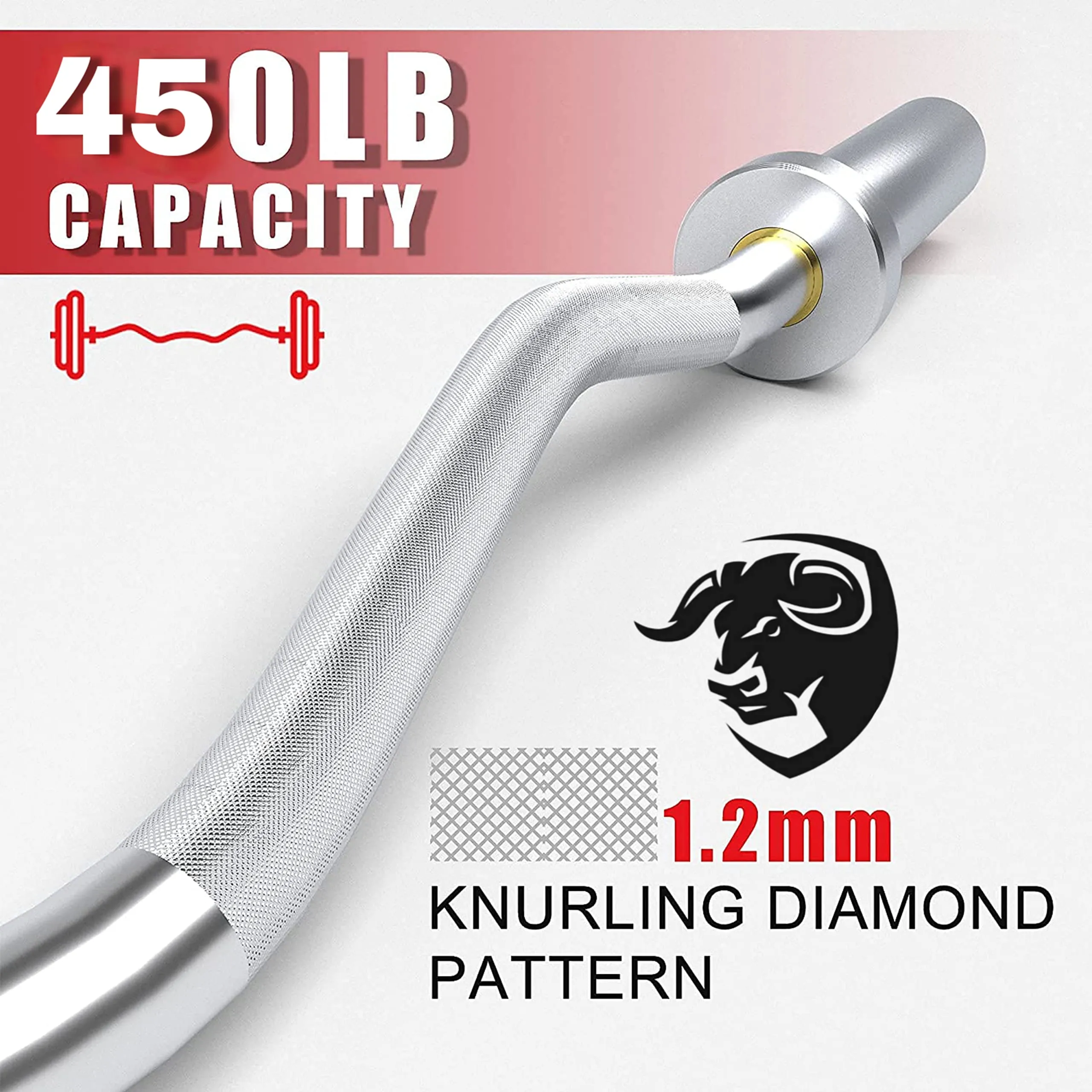 BULLAR Olympic Barbell | 4 feet 50mm Bar with Needle Bearing | for Weightlifting, Powerlifting and Cross fit | Gym Exercises Rod (30mm Inner Diameter) with Locks