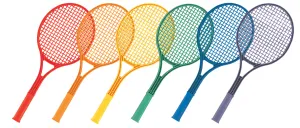 Champion Sports Plastic Tennis Racket Set - 6 Total