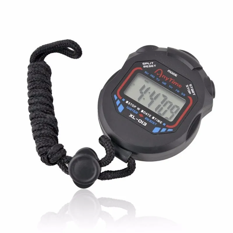 Classic Waterproof Digital Professional Handheld LCD Handheld Sports Stopwatch Timer Stop Watch With String For Sports