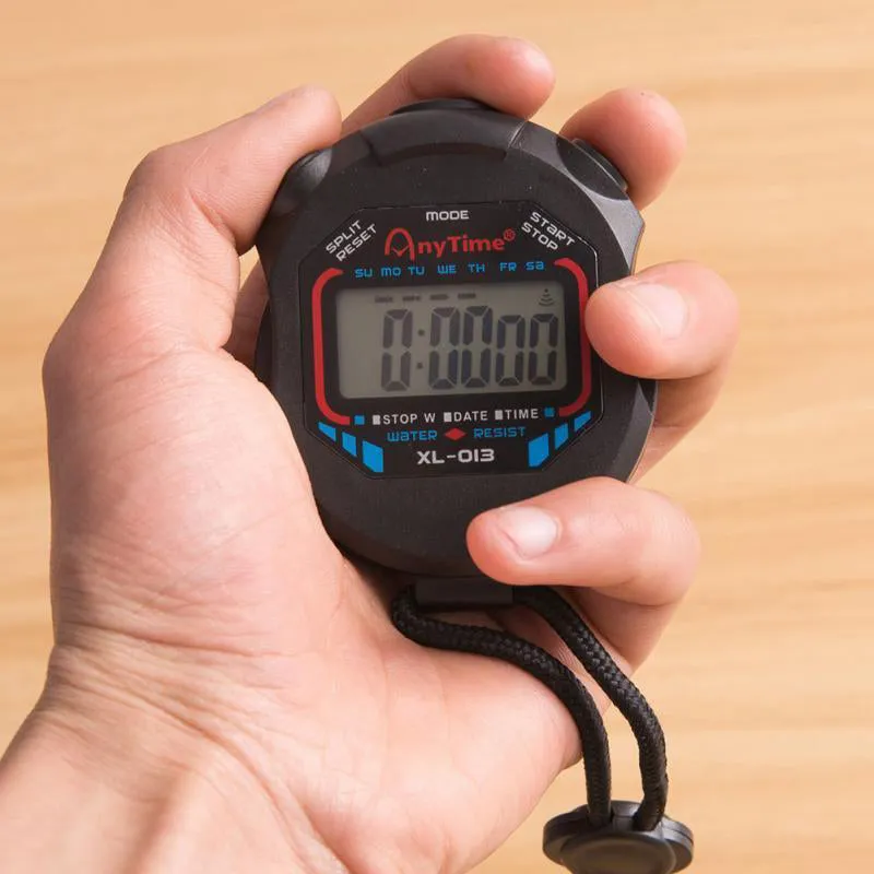 Classic Waterproof Digital Professional Handheld LCD Handheld Sports Stopwatch Timer Stop Watch With String For Sports