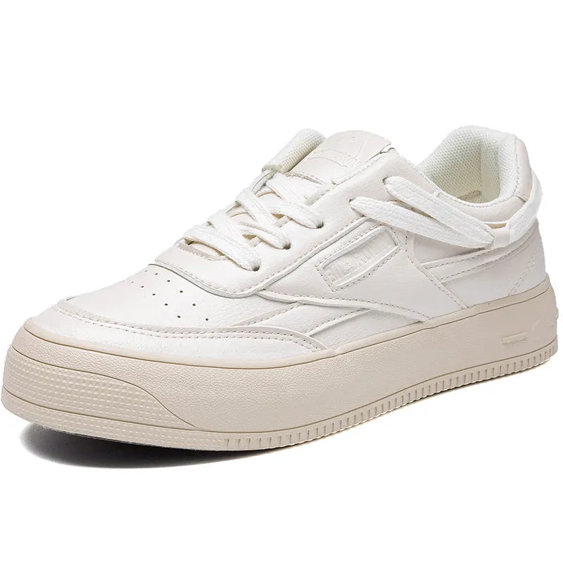 Classic Women's White Thick-soled Fashionable Sports Canvas Shoes