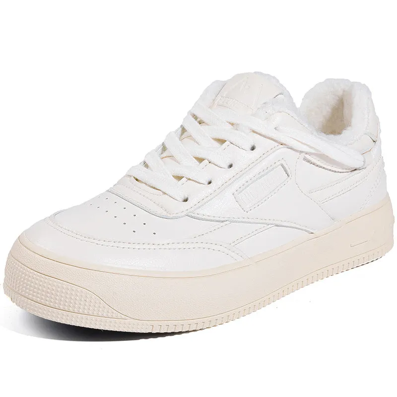 Classic Women's White Thick-soled Fashionable Sports Canvas Shoes