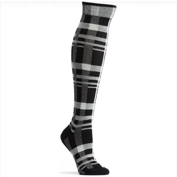 Constructive Plaid Knee High Socks