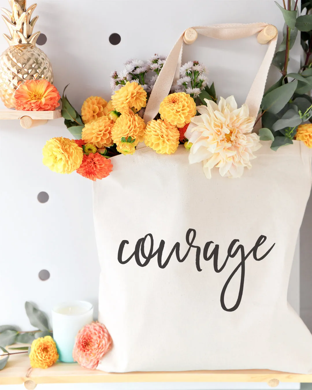 Courage Gym Cotton Canvas Tote Bag by The Cotton & Canvas Co.