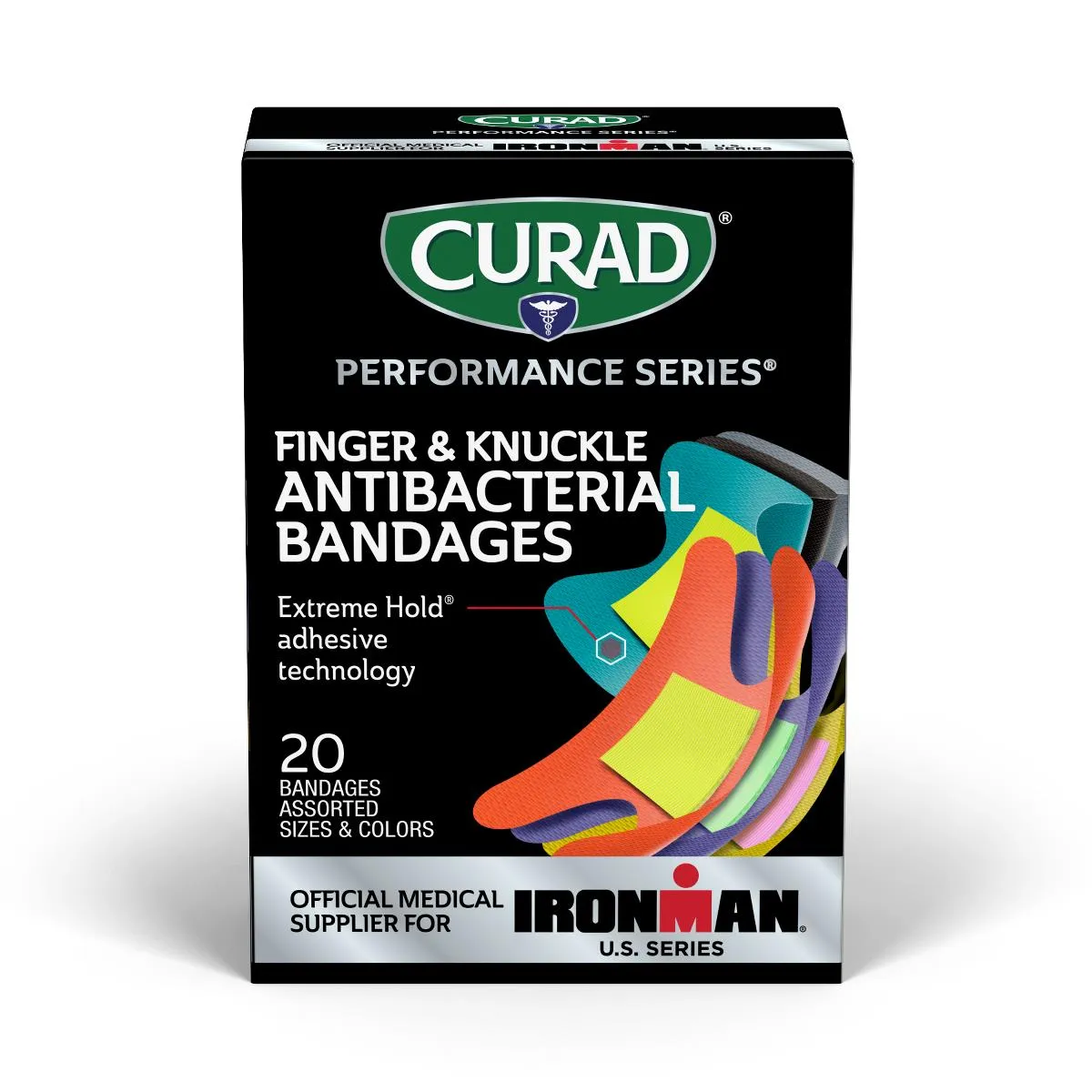 CURAD Performance Series IRONMAN Antibacterial Bandages