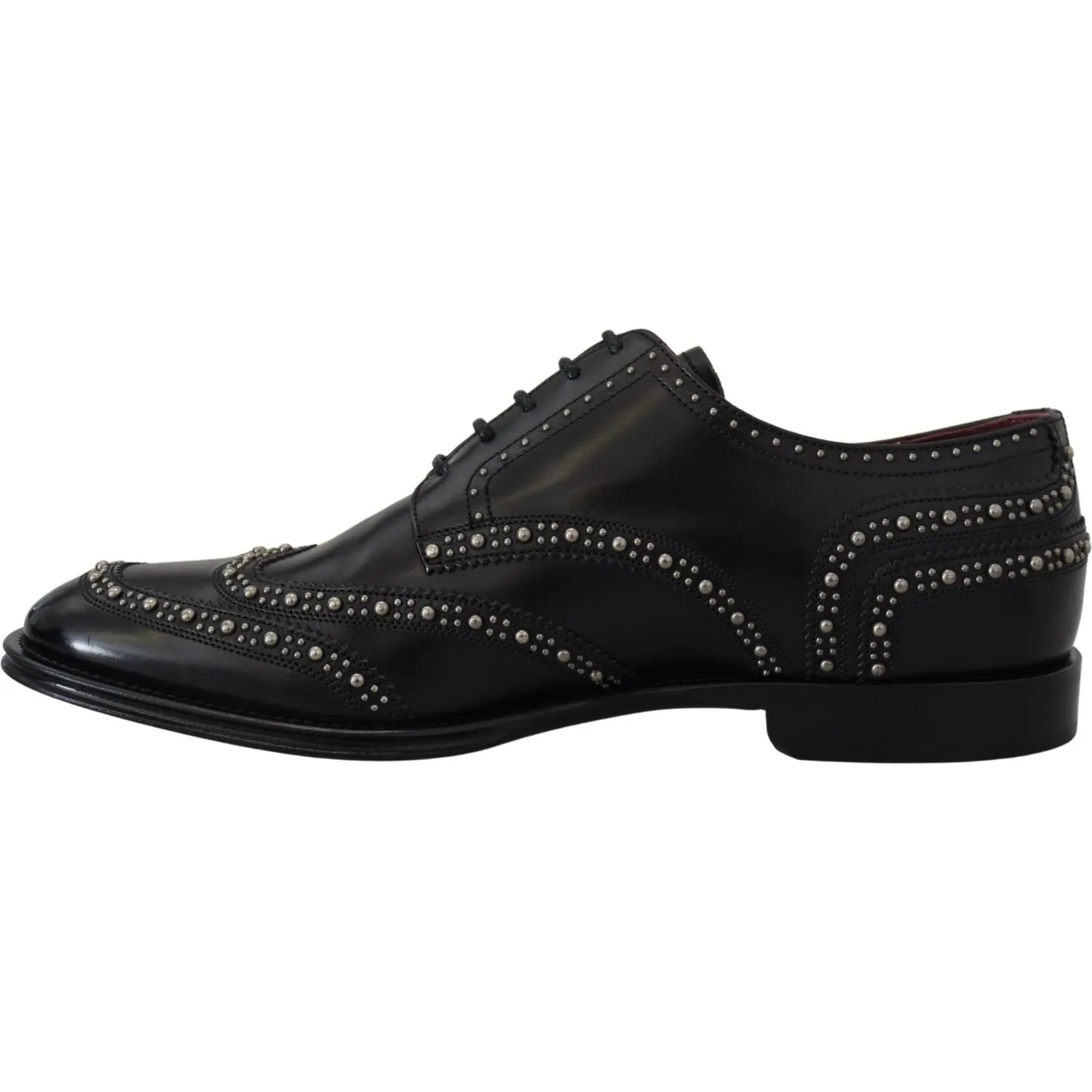 Dolce & Gabbana Elegant Studded Black Derby Shoes