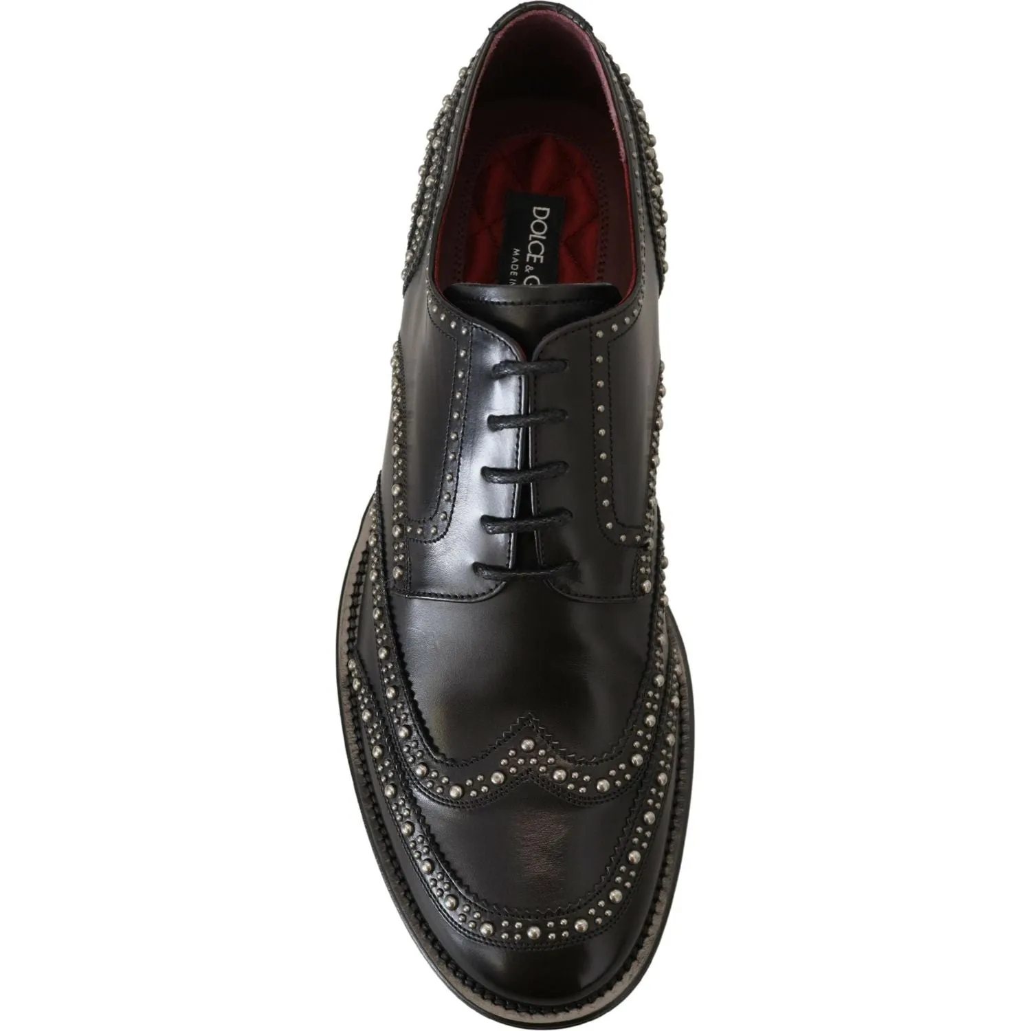 Dolce & Gabbana Elegant Studded Black Derby Shoes