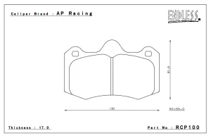 ENDLESS RCP100MX72 Brake pads 17mm 4-Piston AP Racing caliper CP6600D55