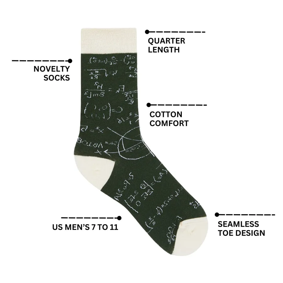 Equation Printed Quarter Length Socks