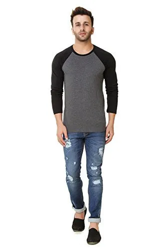 Fabstone Collection Dark Grey Cotton Full Round Neck T-Shirt